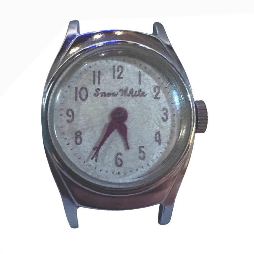 Vintage US Time Disney watch‎ W Snow White printed on dial face ,stem wind, runs